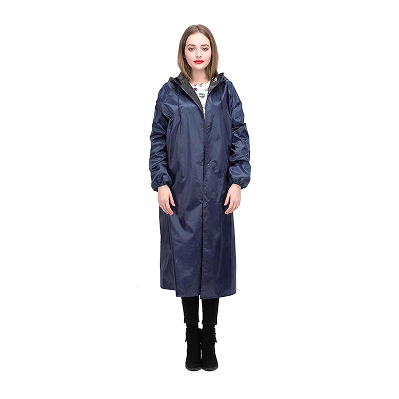 Vattentät oljebeständig lång PVC Poncho regnrock